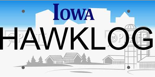 HAWKLOG Iowa License Plate