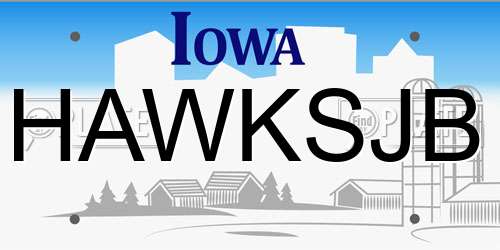 HAWKSJB Iowa License Plate