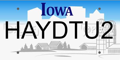 HAYDTU2 Iowa License Plate
