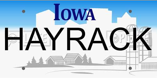 HAYRACK Iowa License Plate