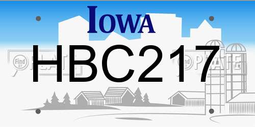 HBC217 Iowa License Plate