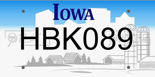 HBK089 Iowa License Plate