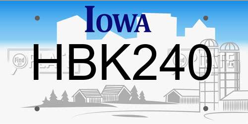 HBK240 Iowa License Plate