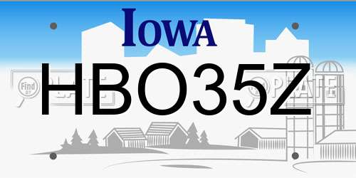 HBO35Z Iowa License Plate
