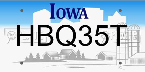HBQ35T Iowa License Plate