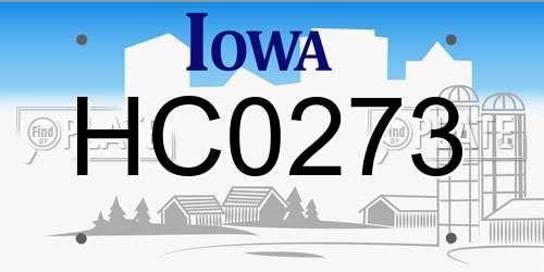 HC0273 Iowa License Plate
