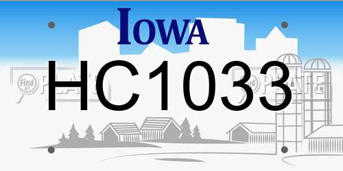 HC1033 Iowa License Plate