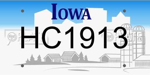 HC1913 Iowa License Plate