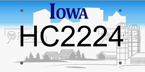 HC2224 Iowa License Plate