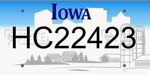 HC22423 Iowa License Plate