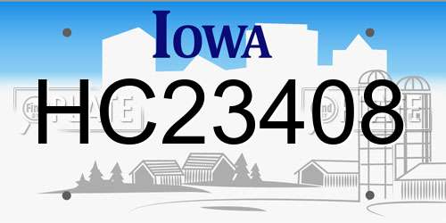 HC23408 Iowa License Plate