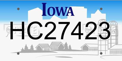 HC27423 Iowa License Plate