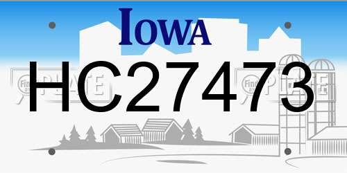 HC27473 Iowa License Plate
