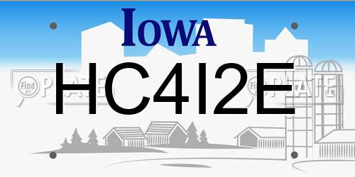 HC4I2E Iowa License Plate