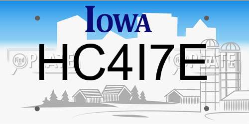 HC4I7E Iowa License Plate