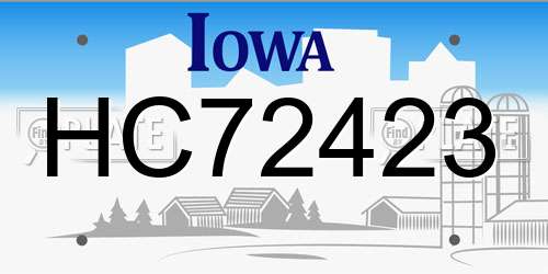 HC72423 Iowa License Plate