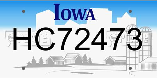 HC72473 Iowa License Plate