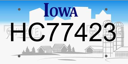 HC77423 Iowa License Plate