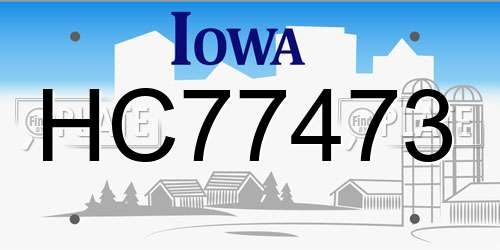 HC77473 Iowa License Plate
