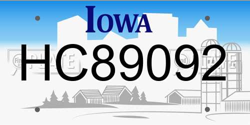 HC89092 Iowa License Plate