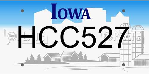 HCC527 Iowa License Plate