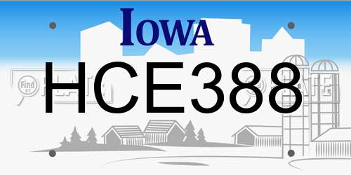 HCE388 Iowa License Plate