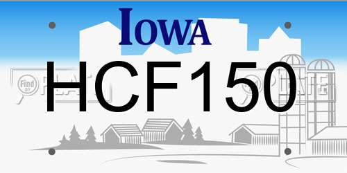 HCF150 Iowa License Plate