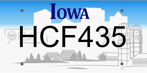 HCF435 Iowa License Plate