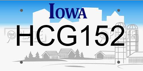HCG152 Iowa License Plate