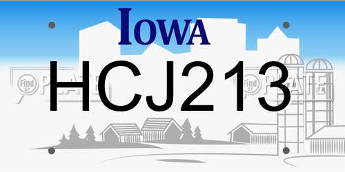 HCJ213 Iowa License Plate