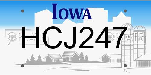 HCJ247 Iowa License Plate
