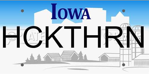 HCKTHRN Iowa License Plate