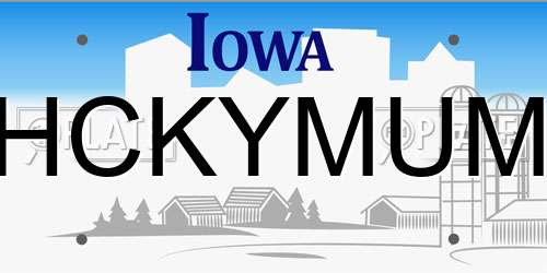 HCKYMUM Iowa License Plate