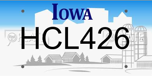 HCL426 Iowa License Plate