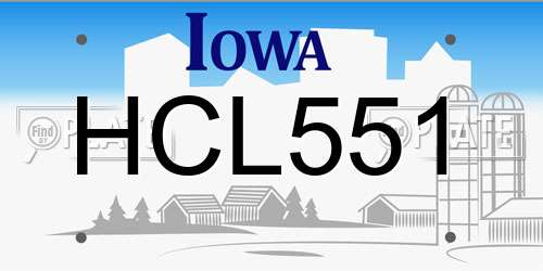 HCL551 Iowa License Plate