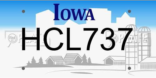 HCL737 Iowa License Plate