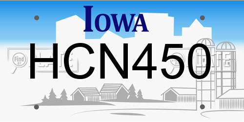HCN450 Iowa License Plate