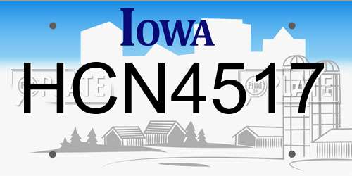 HCN4517 Iowa License Plate