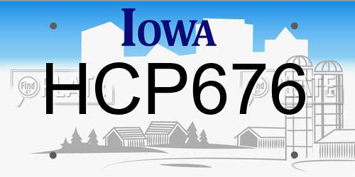 HCP676 Iowa License Plate