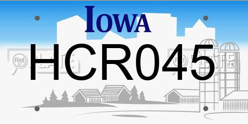 HCR045 Iowa License Plate