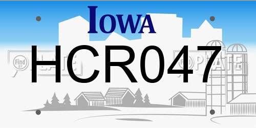 HCR047 Iowa License Plate