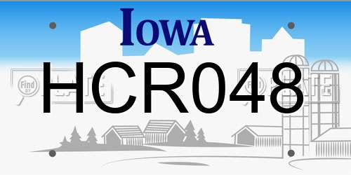 HCR048 Iowa License Plate