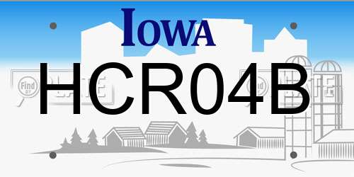 HCR04B Iowa License Plate