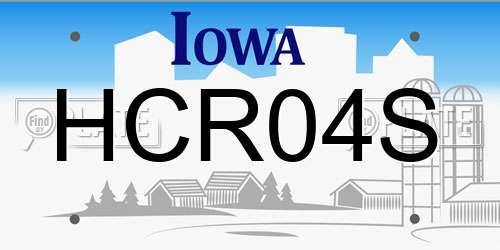 HCR04S Iowa License Plate