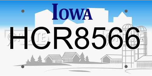 HCR8566 Iowa License Plate