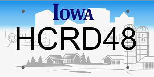 HCRD48 Iowa License Plate