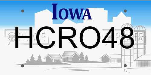 HCRO48 Iowa License Plate