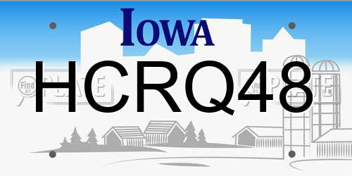 HCRQ48 Iowa License Plate