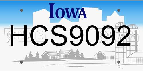 HCS9092 Iowa License Plate