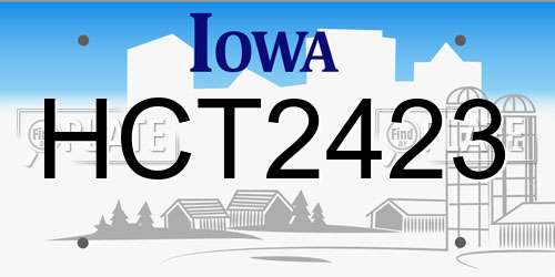 HCT2423 Iowa License Plate